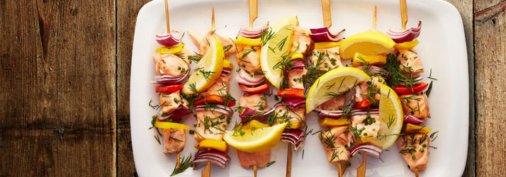 Salmon Lemon Skewers With Dill in Bloomington IL